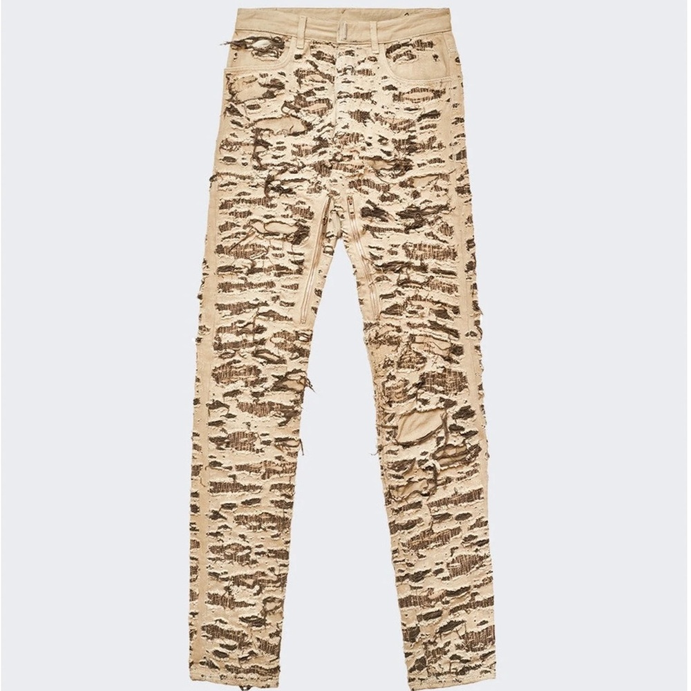 Givenchy | Men | Zipped Slim Fit Denim Trousers | Beige